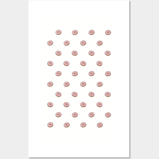 Glazed Donut with Sprinkles Pattern Posters and Art